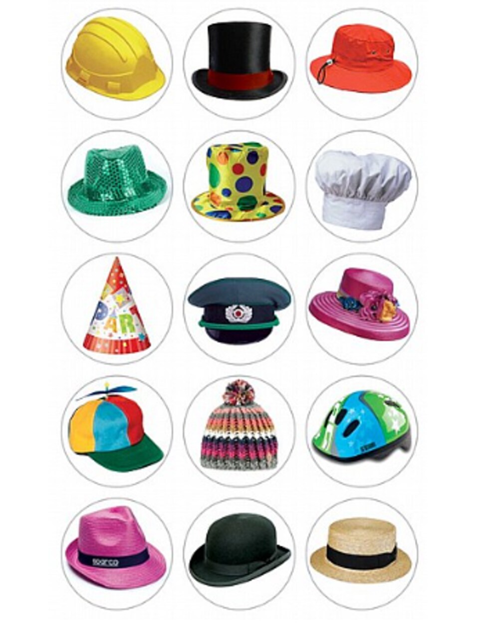 Hat Assortment Stickers 1 Inch – 120 Pack Party, Career & Costume Hat Stickers for Crafts & Rewards
